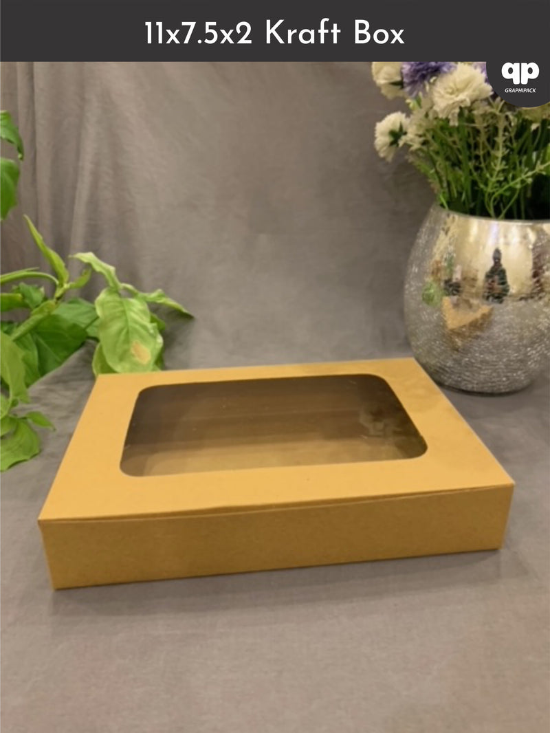 Kraft Brownie Box 11"x7.5"x2" - with Window