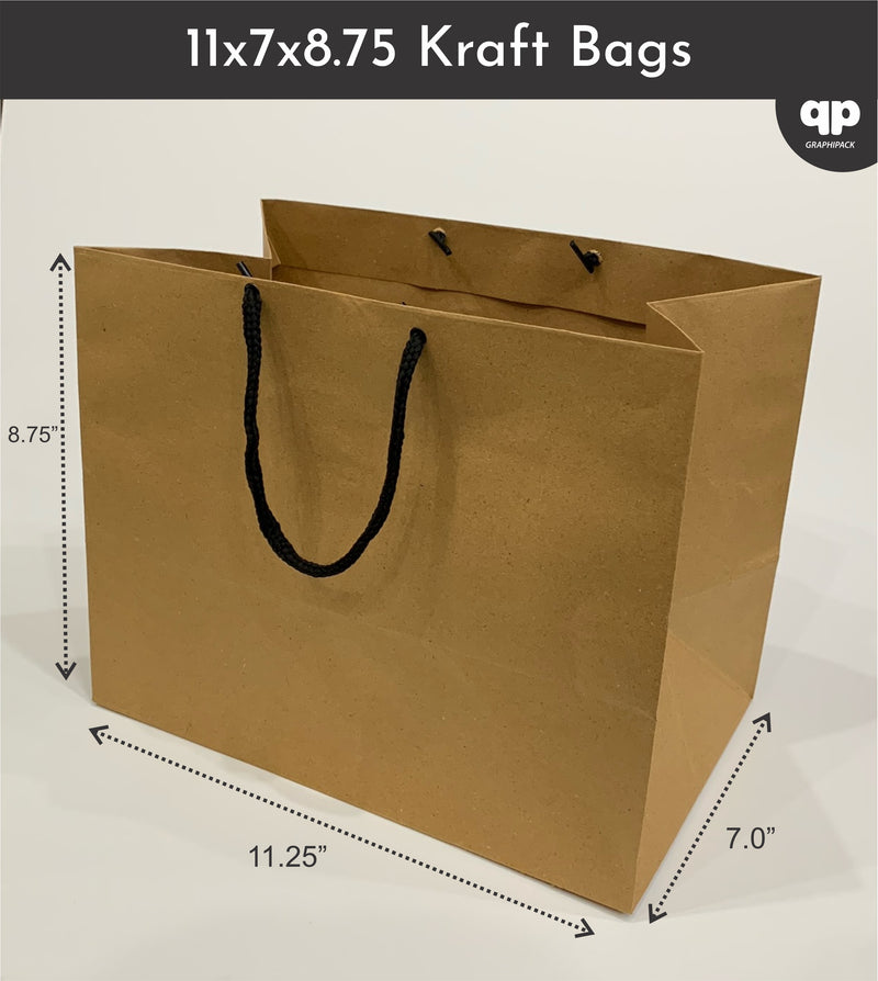 Kraft Paper bags- 11.25x7x8.75 with strings