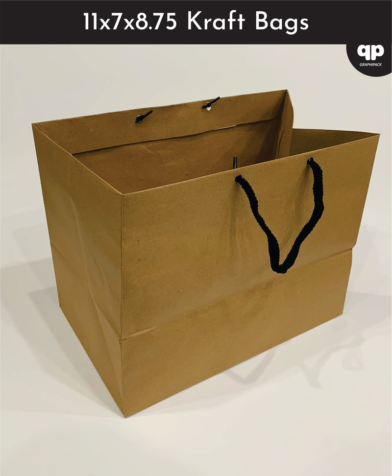 Kraft Paper bags- 11.25x7x8.75 with strings