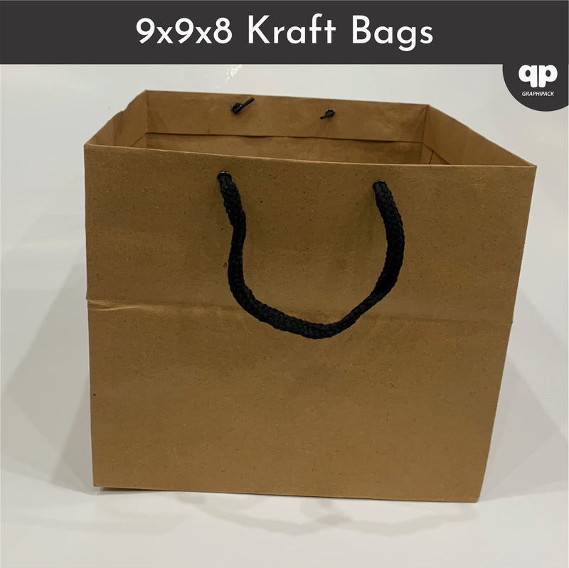 Kraft Paper bags- 9x9x8 with strings