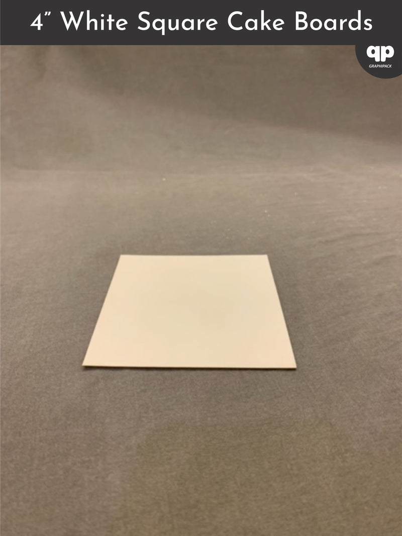 White Cake Boards - 4” Square