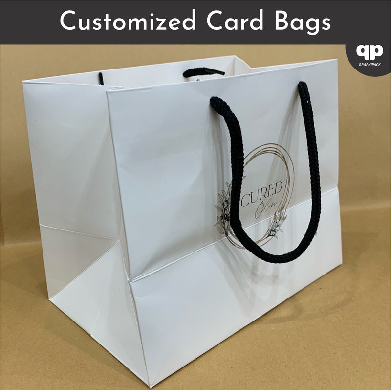 Customizable White Card Bags (11x10.5x10.5 with strings)