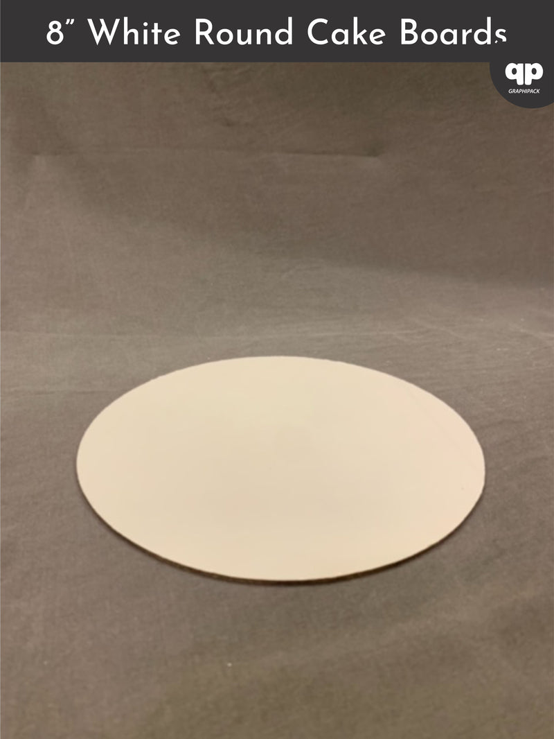 White Cake Boards - 8” Round