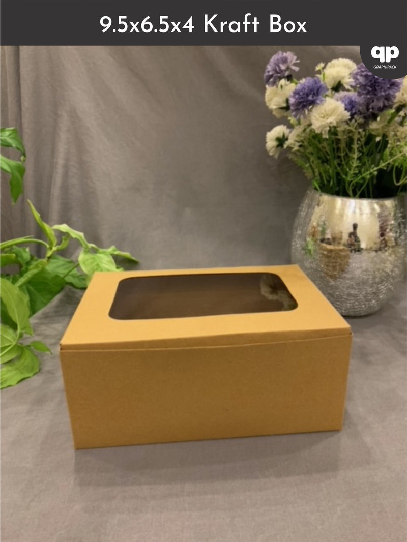 Kraft Brownie Box 9.5"x6.5"x4" - with Window