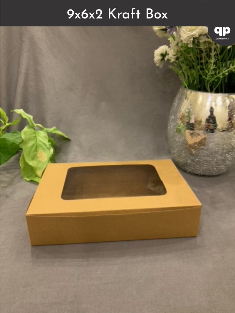 Kraft Brownie Box 9"x6"x2" - with Window