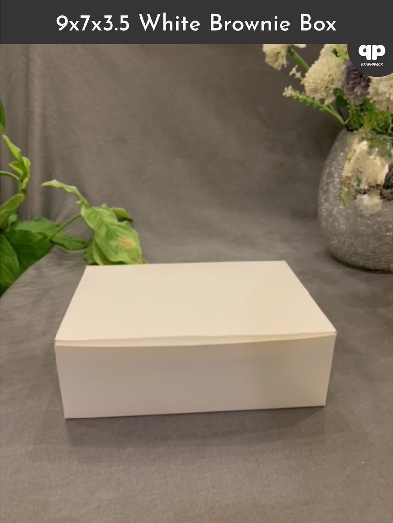 White Brownie Box 9"x7"x3.5" without window