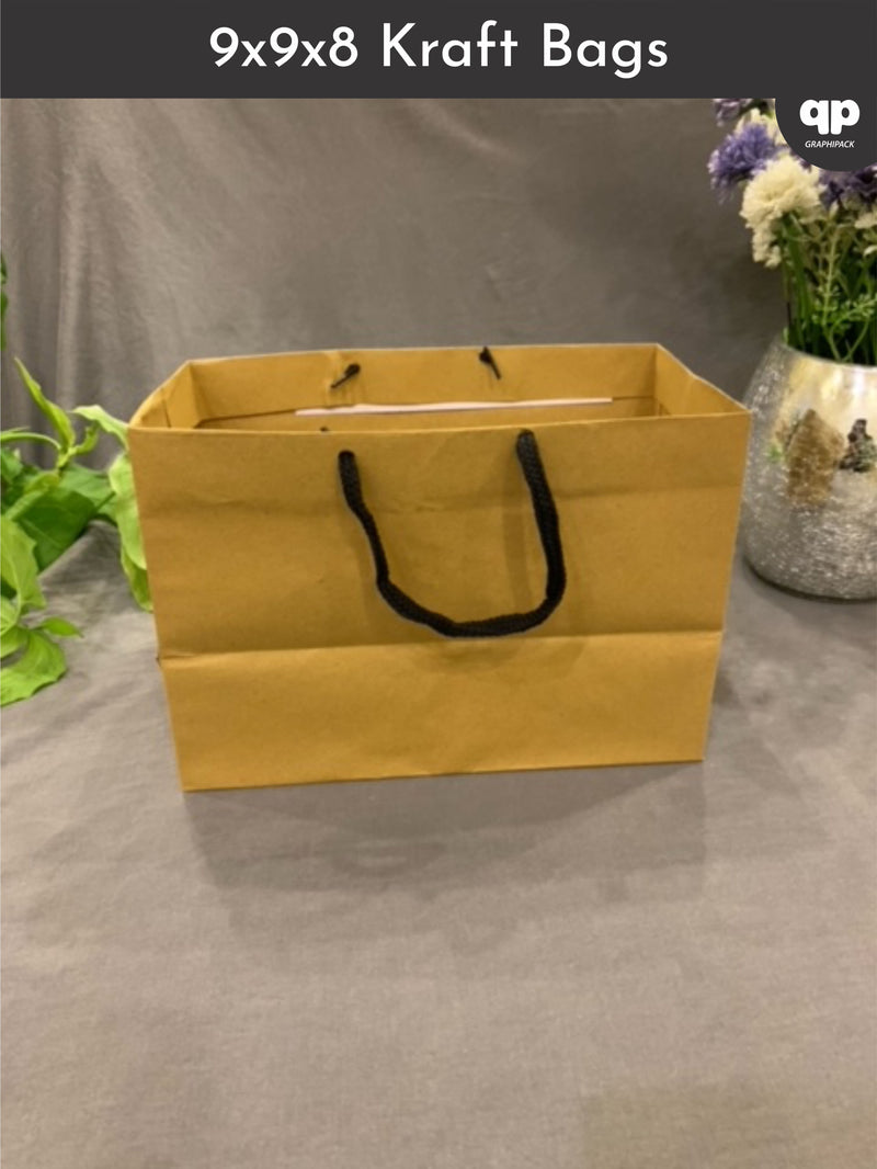 Kraft Paper bags- 9x9x8 with strings